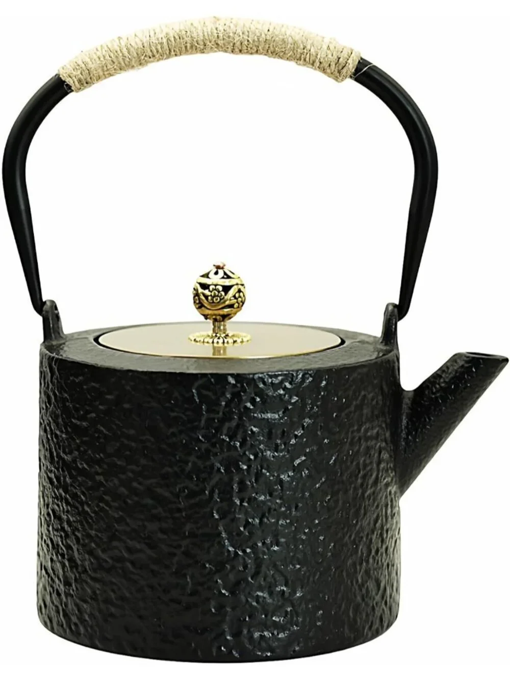 Black Cast Iron Kitchen Japanese Tetsubin Tea Pot 40.6oz Stovetop Tea Kettle